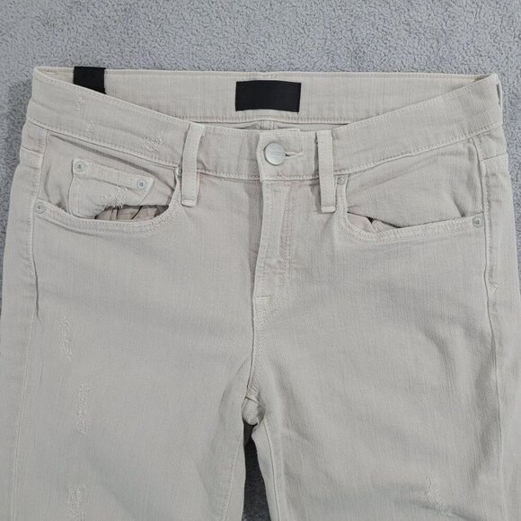Vince Womens Skinny Jeans Size 26 Beige Cotton Blend  Light Distressed - Picture 8 of 9